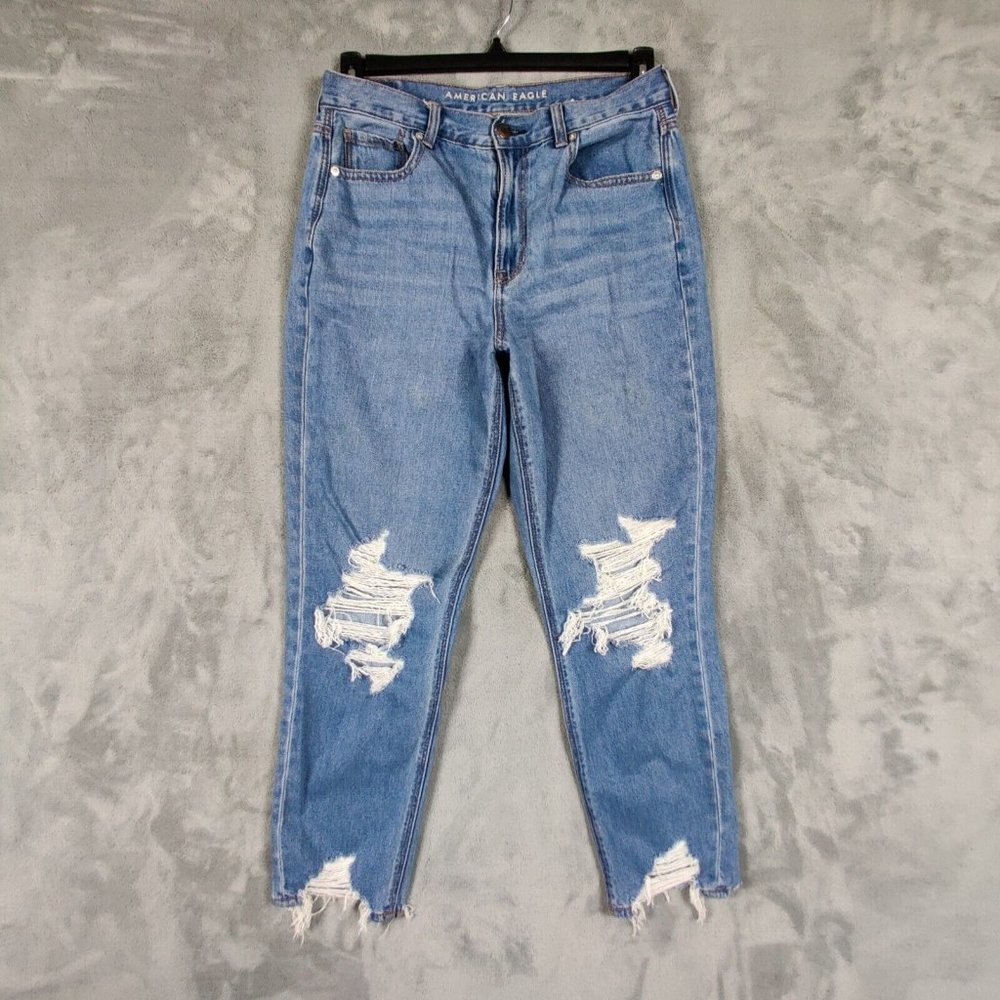 American Eagle Jeans Women 8 Blue Mom Jean High Rise Denim Casual Pants 29x27